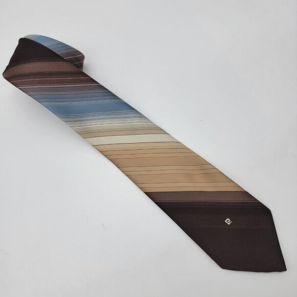 Vintage Pierre Cardin‎ Paris New York Necktie Striped Men’s Tie Classic Retro - Picture 1 of 6